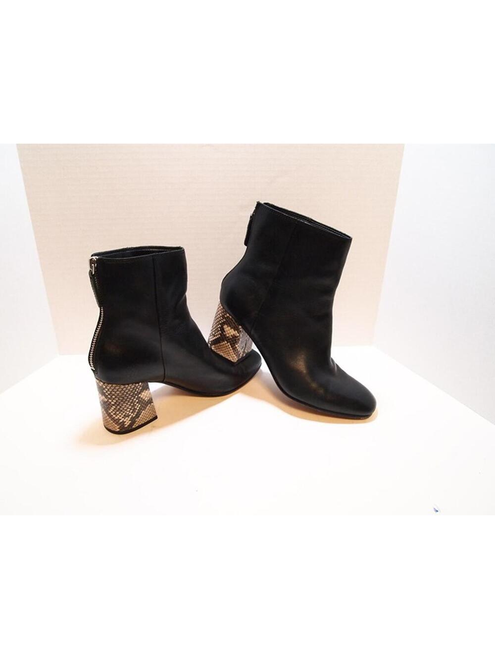 Dolce Vita Black Heels with Snakeskin Heel – Soft Leather